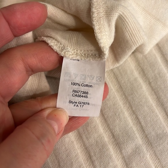 Madewell Off the shoulder texture top, cream, sz M, short sleeve, knit - Picture 12 of 13